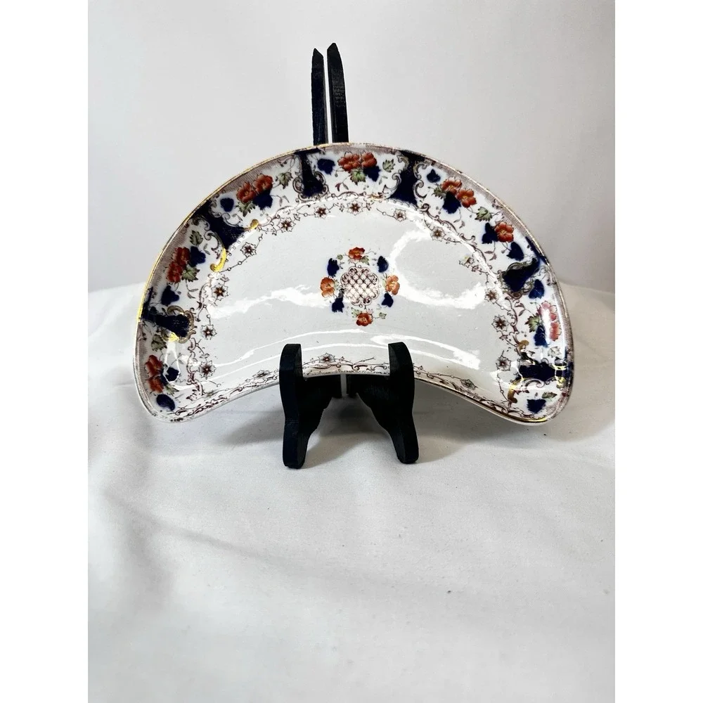 Westbourne England Porcelain Bone Plate Imari Pattern Platter Antique C‎ 1800's